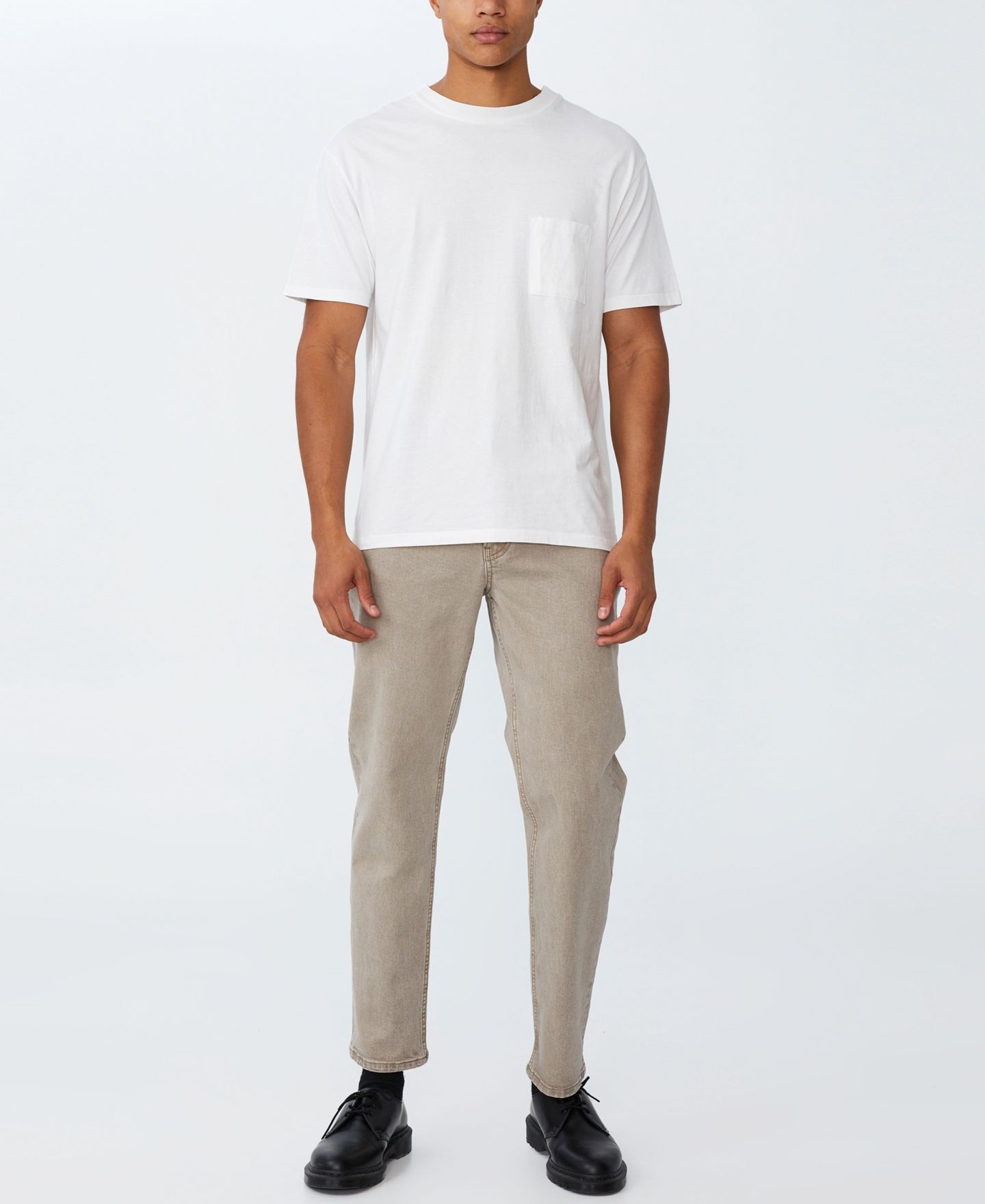 Мужские джинсы Cotton On Slim Straight, цвет: Потёртый овсяный — фото 4