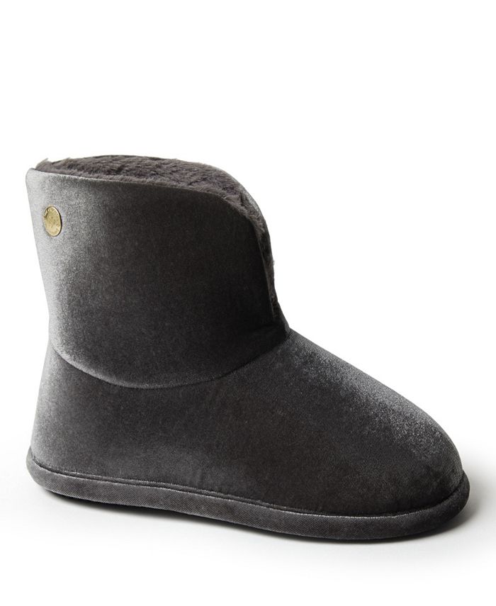 Dearfoams women's velour on sale bootie with boa flat