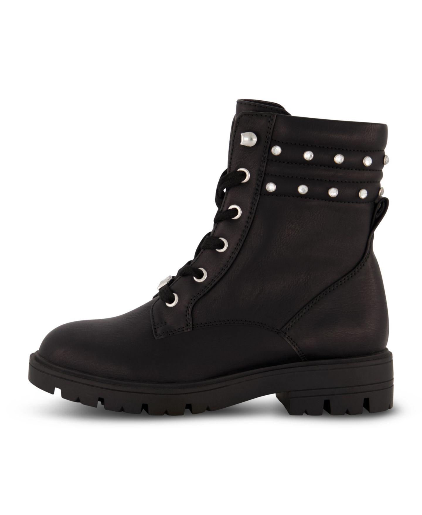 Ботинки DKNY Stassi Stone Crystal Stud Collar Moto Boots для девочек, цвет: Чёрный — фото 7