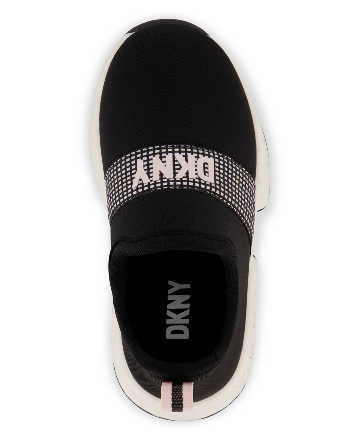 Dkny Toddler Girls Iridescent Strap Elastic Slip On Sneakers