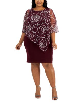 Macy's burgundy dress plus size deals