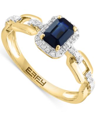EFFY Collection EFFY® Sapphire (2-1/4 Diamond (1-1/10 Halo Statement Ring  in 14k Gold Macy's