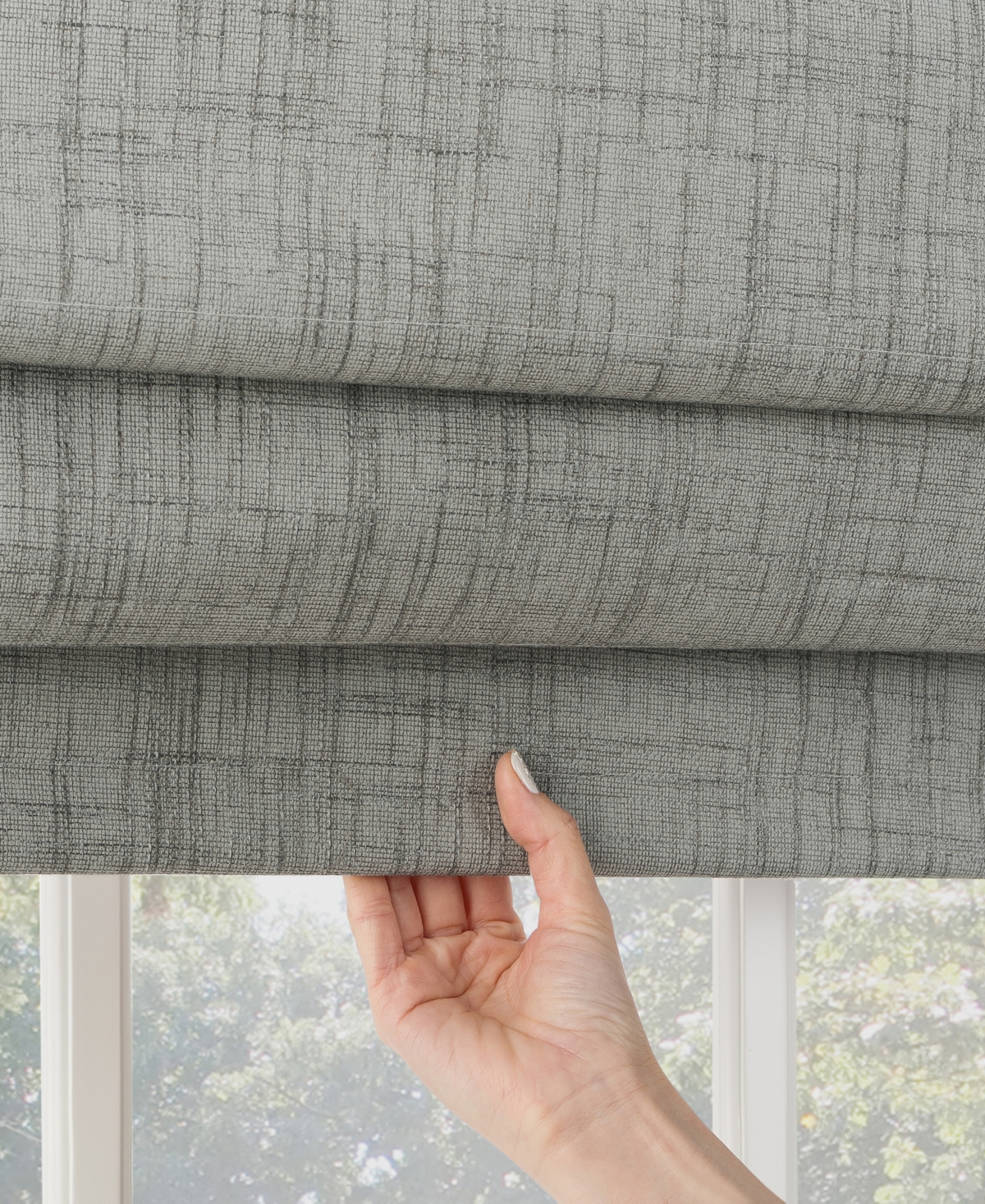 Sun Zero Somerton Textured 100% Blackout Cordless Roman Shade, 64