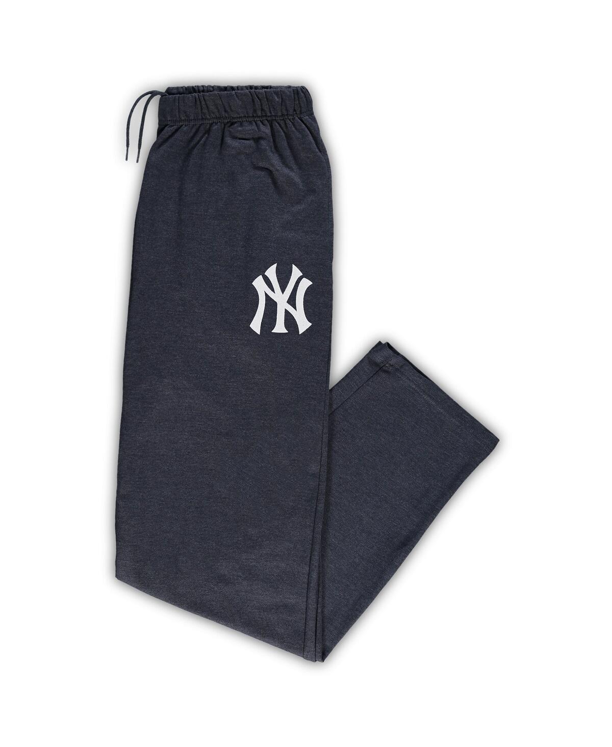 Shop Profile Men's Heathered Navy New York Yankees Big And Tall Pajama Pants