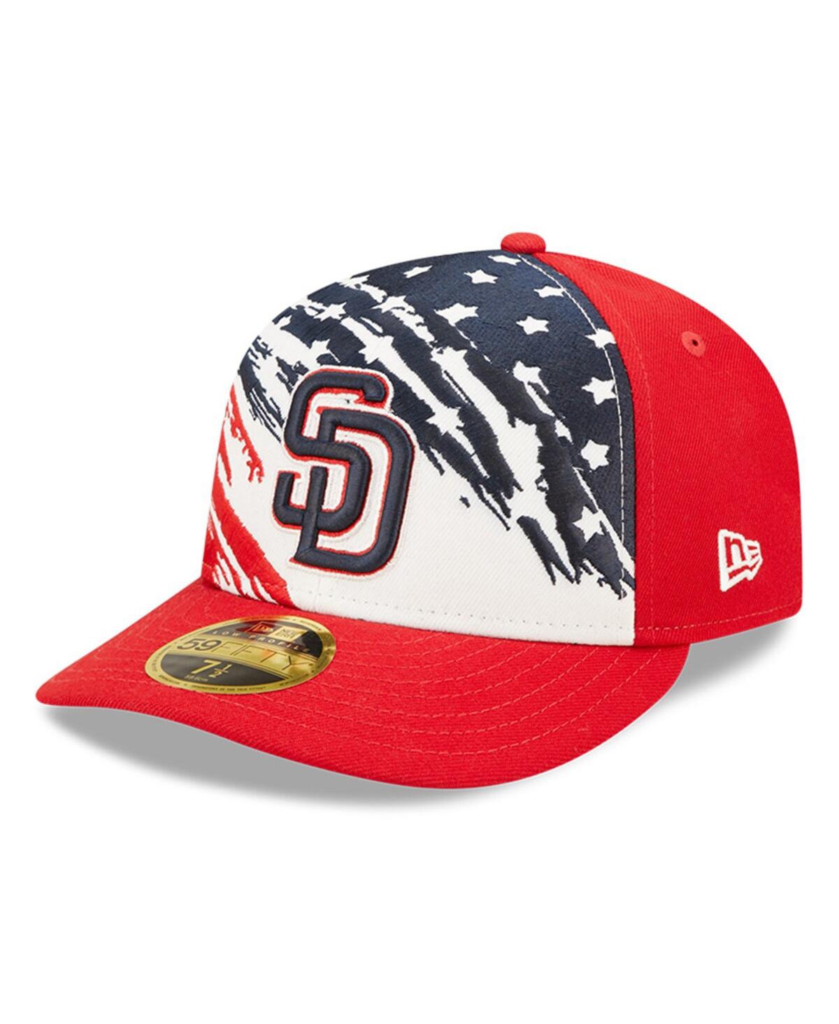 Shop New Era Men's  Red San Diego Padres 2022 4th Of July Low Profile 59fifty Fitted Hat