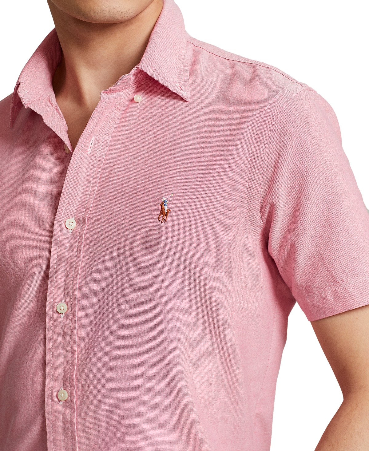 Shop Polo Ralph Lauren Men's Classic-fit Oxford Shirt In Sunrise Red