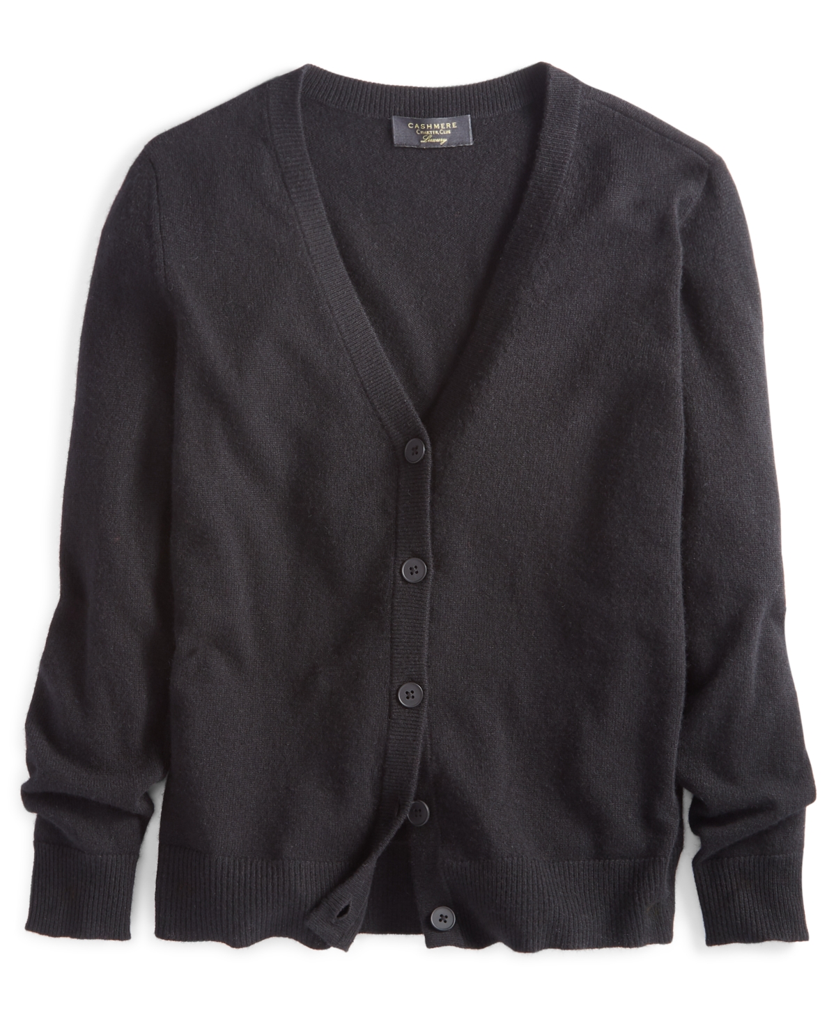 Charter Club Women's 100% Cashmere Cardigan, Created For Macy's In Classic Black