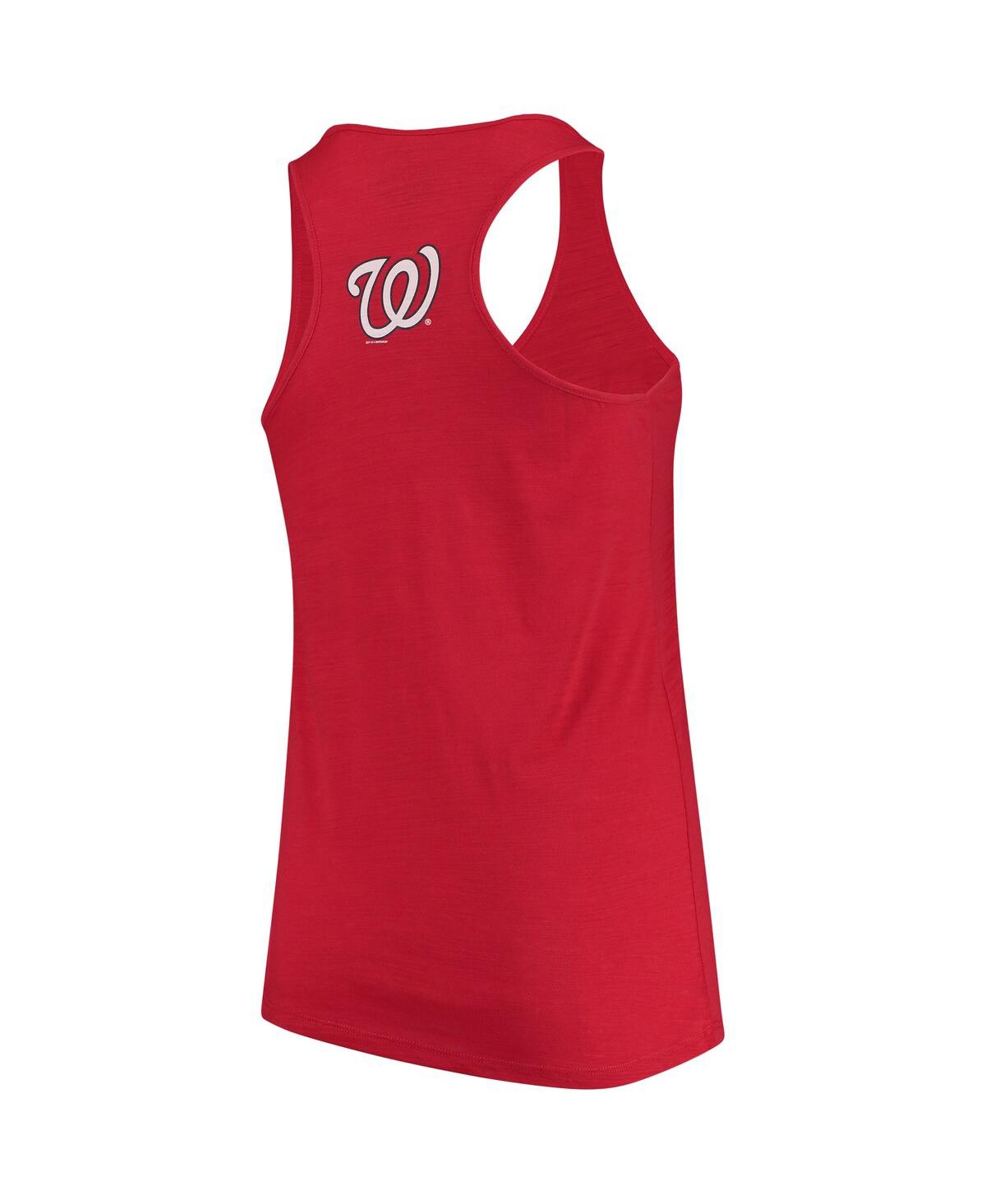 Shop Soft As A Grape Women's  Red Washington Nationals Plus Size Swing For The Fences Racerback Tank Top