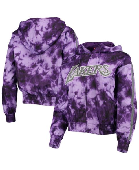 Женские худи Mitchell & Ness Women's Purple Los Angeles Lakers Galaxy Sublimated Windbreaker Pullover Full-Zip Jacket
