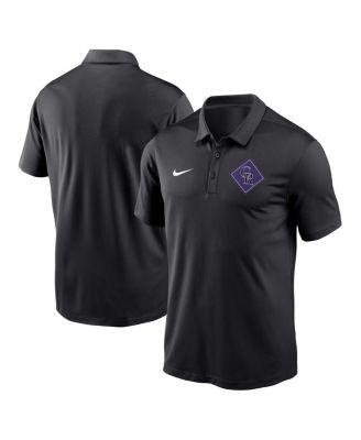 Men's Black Colorado Rockies Diamond Icon Franchise Performance Polo Shirt