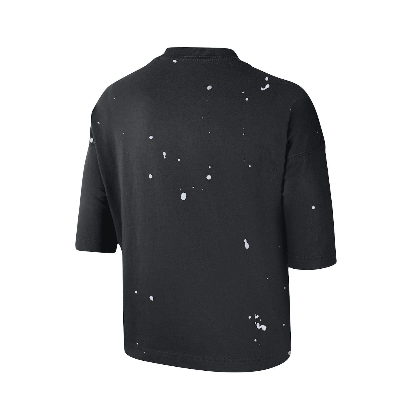 Женская футболка Nike Black Brooklyn Nets Courtside Splatter Cropped — фото 5