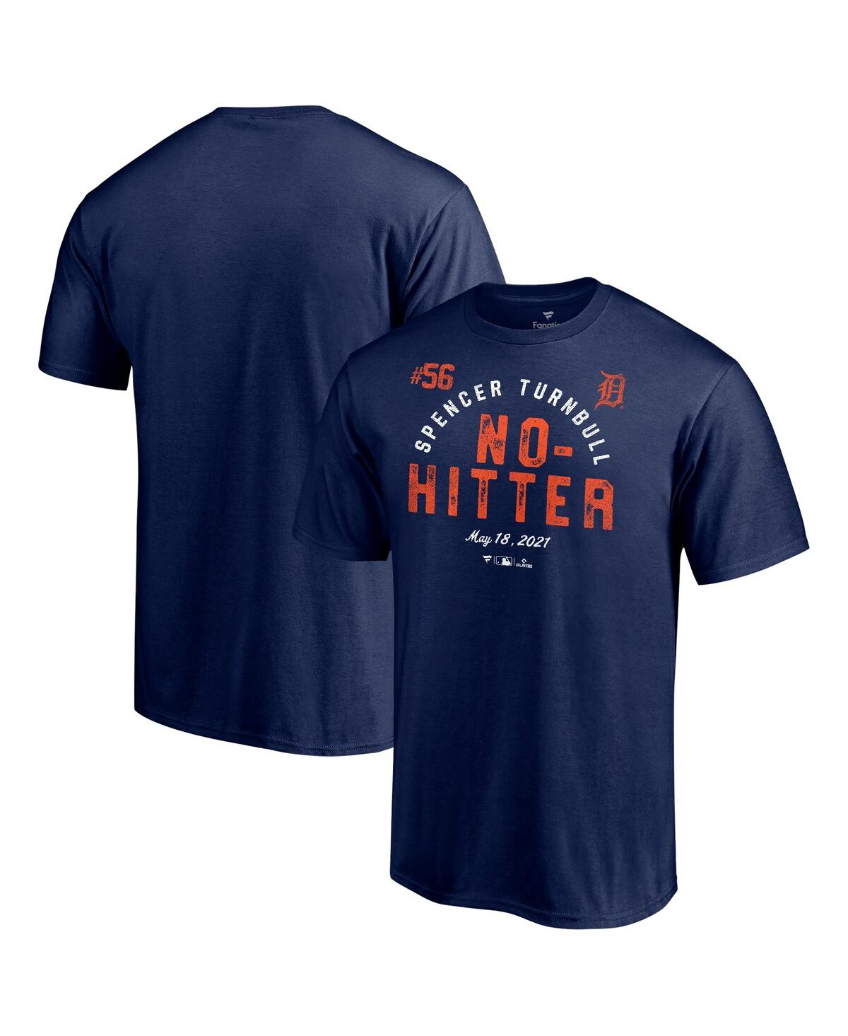 Shop Fanatics Men's  Spencer Turnbull Navy Detroit Tigers No Hitter T-shirt