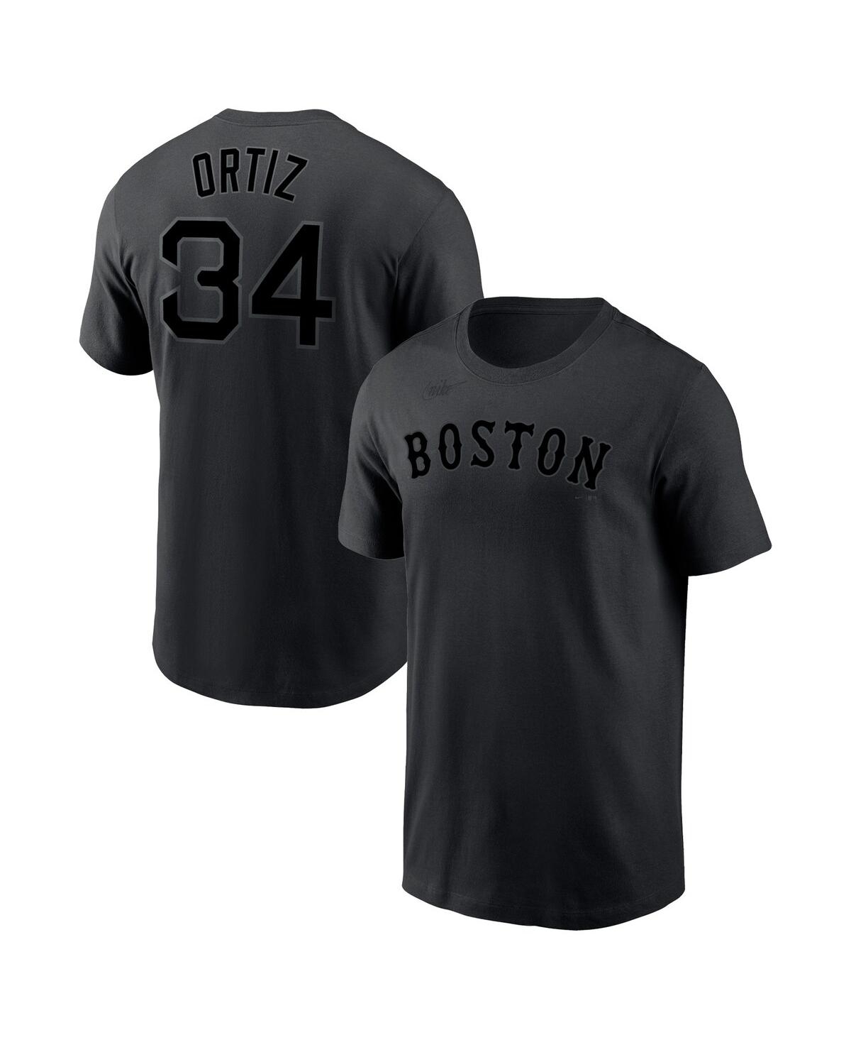 Nike Men's  David Ortiz Black Boston Red Sox Name & Number T-shirt In Black