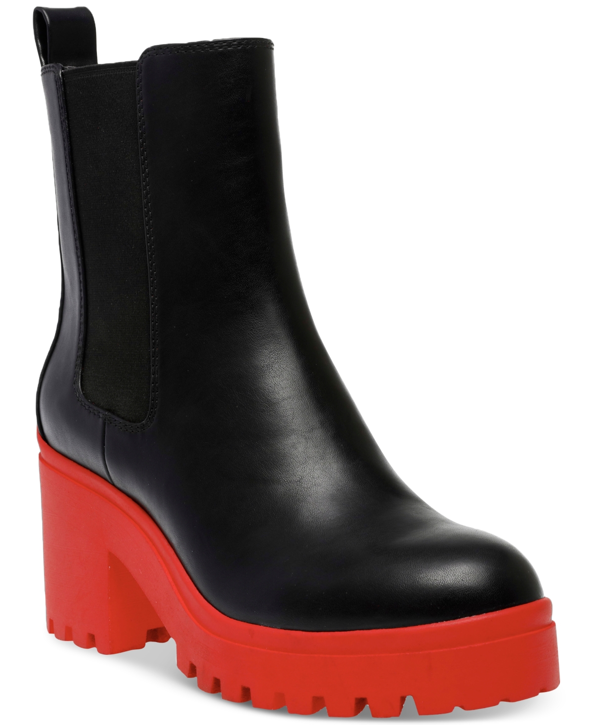 Brooklan Chelsea Booties, Created for Macy's - Black with Red Sole