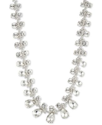 Givenchy - Silver-Tone Crystal Angled Stone Collar Necklace, 16-1/4" + 3" extender