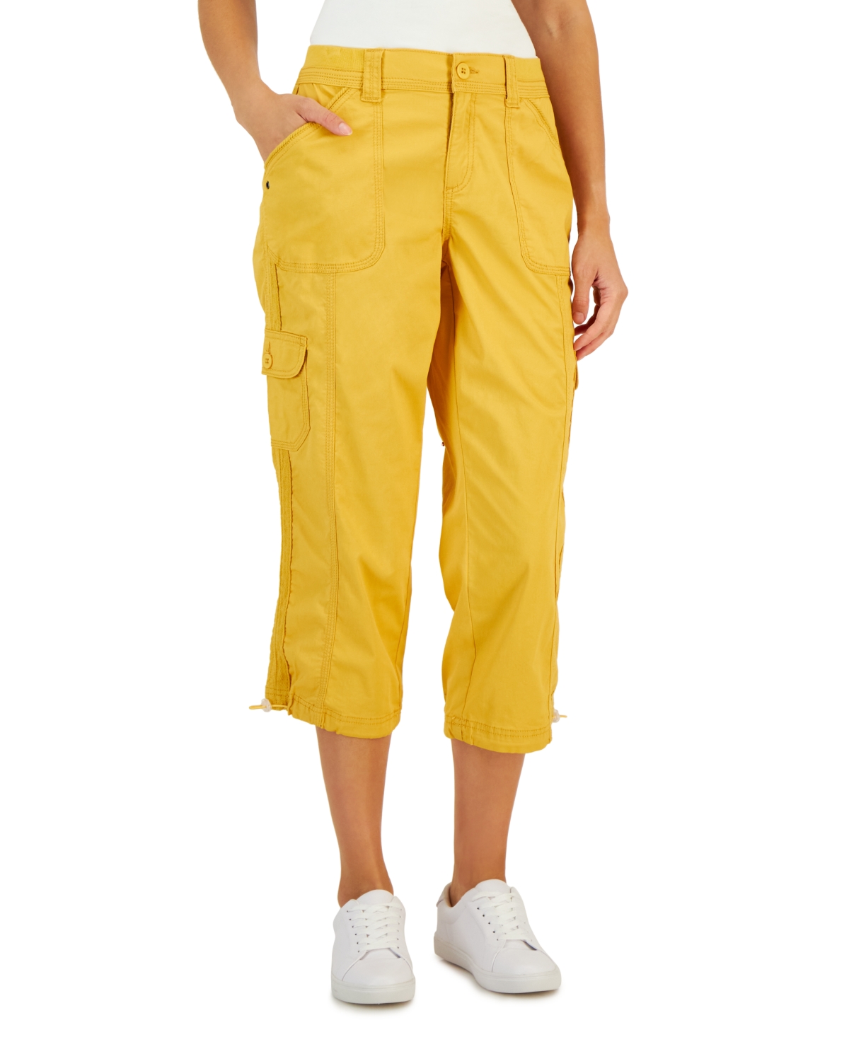 Style & Co Women's Cargo Capri Pants, Created For Macy's In Honey Glaze ...