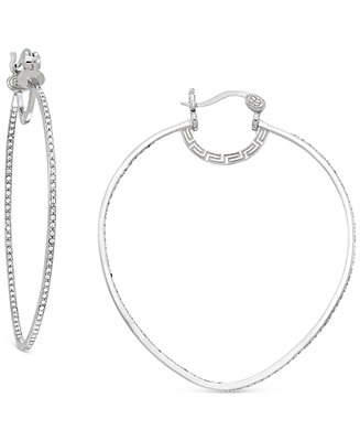 Simone I. Smith Platinum Over Sterling Silver Earrings, Crystal In-and ...