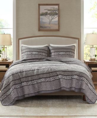 Madison Park Seri Reversible Jacquard Coverlet Sets Collection In Gray