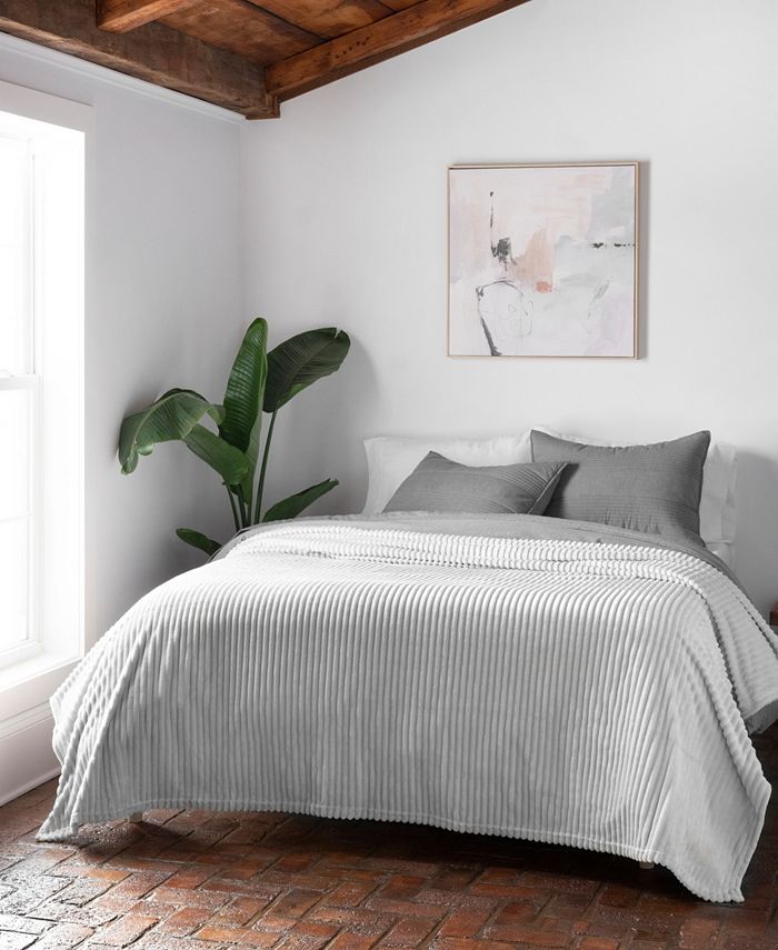 Martha Stewart Welspun Basics Grayson Plush Blanket, King & Reviews