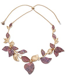 Gold-Tone Pavé & Color Flower 26" Adjustable Statement Necklace