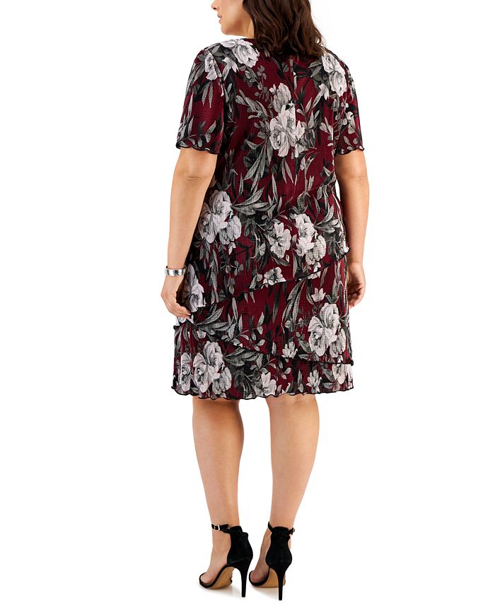Connected Plus Size Printed Tiered Dress - Macy's