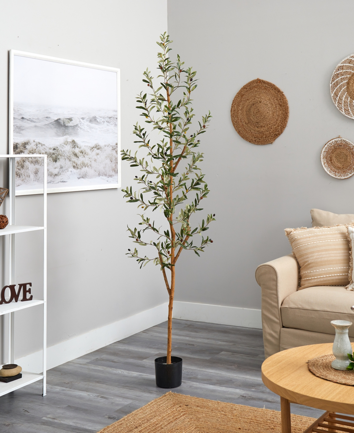 Shop Nearly Natural 82" Olive Artificial Tree In Green