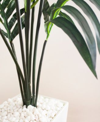 4.5' Kentia Palm Artificial Tree in White Tower Planter