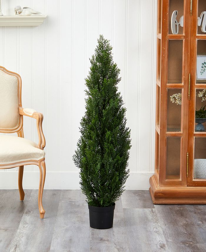 Nearly Natural 4' Cedar Indoor/Outdoor Artificial Tree Macy's