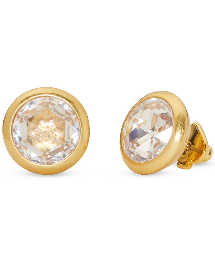 kate spade new york GoldTone Crystal Round Stud Earrings Macy's