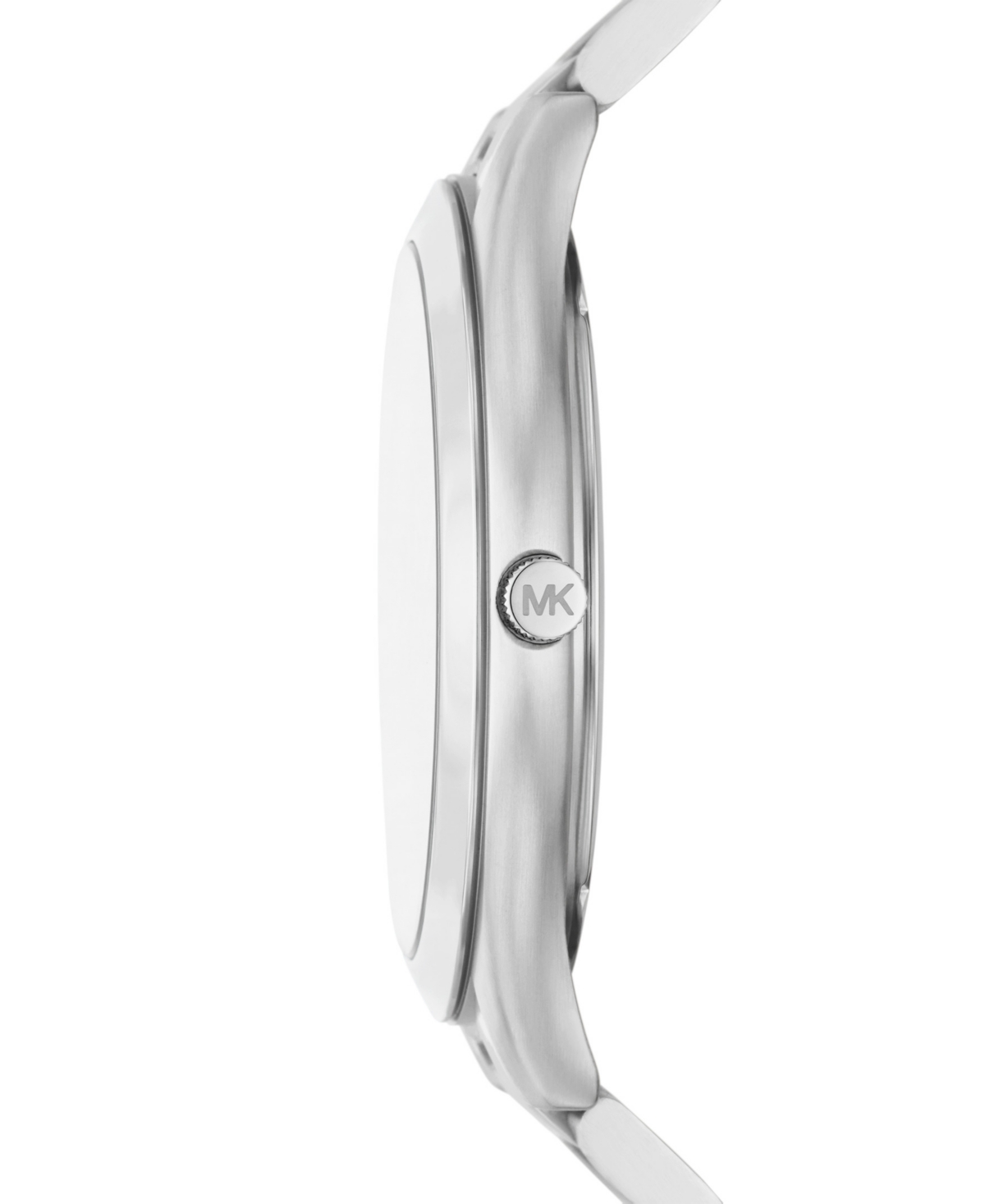 Michael Kors Men's Slim Runway Three-hand Silver-tone Stainless Steel Bracelet Watch 44mm And Luggage Saffiano Le In Silver-tone