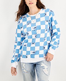 Juniors' Stitch Checkered Sweatshirt 