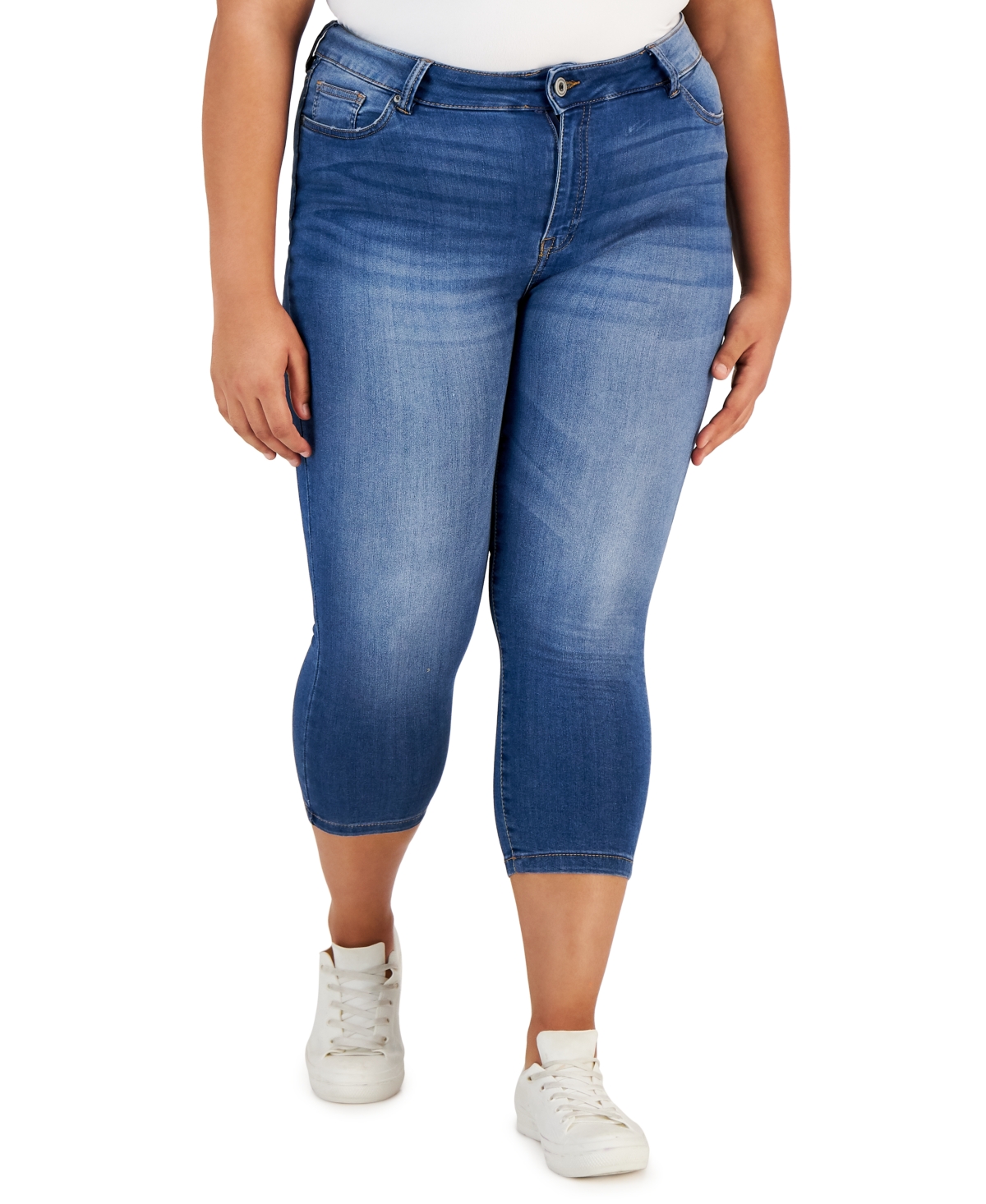 Trendy Plus Size Cropped Skinny Jeans - Makaha