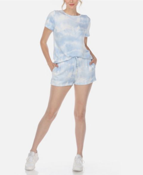 Женские шорты White Mark 2 Piece Top Shorts Lounge Set, цвет: Синий