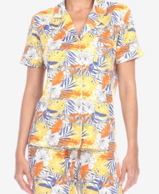 Women's 2 Piece Tropical Print Pajama Set