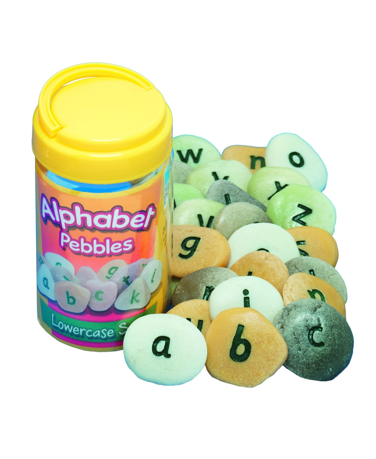 Yellow Door Lowercase Alphabet Pebbles, Set Of 26 In Multicolor
