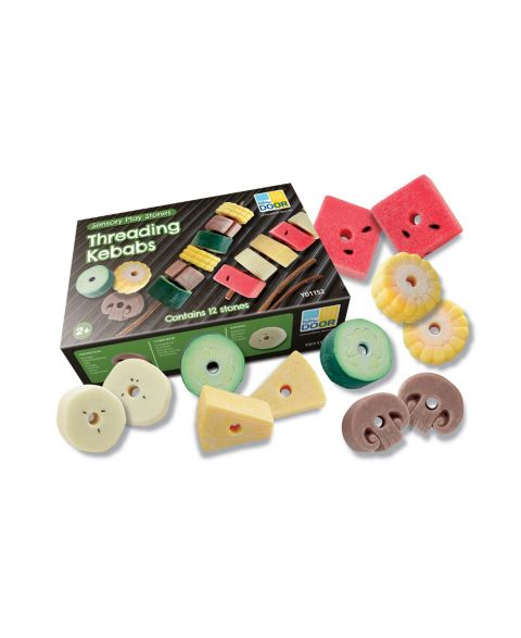 Детские игрушки Yellow Door Threading Kebabs Sensory Play Stones, 12-Piece Set, от 2 лет