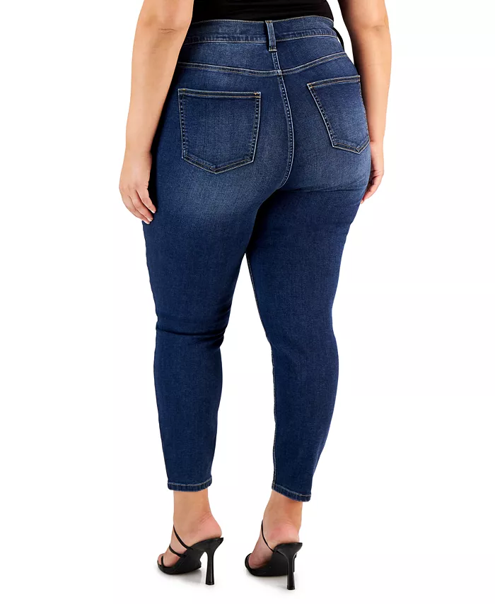 Trendy Plus Size High Rise Skinny Ankle Jeans - thumbnail 2