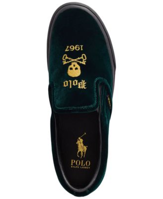 Polo Ralph Lauren Men\'s Keaton Velvet Slip-On Sneaker Size 9 Green Keaton Velvet Slip-On Sneaker main image 2