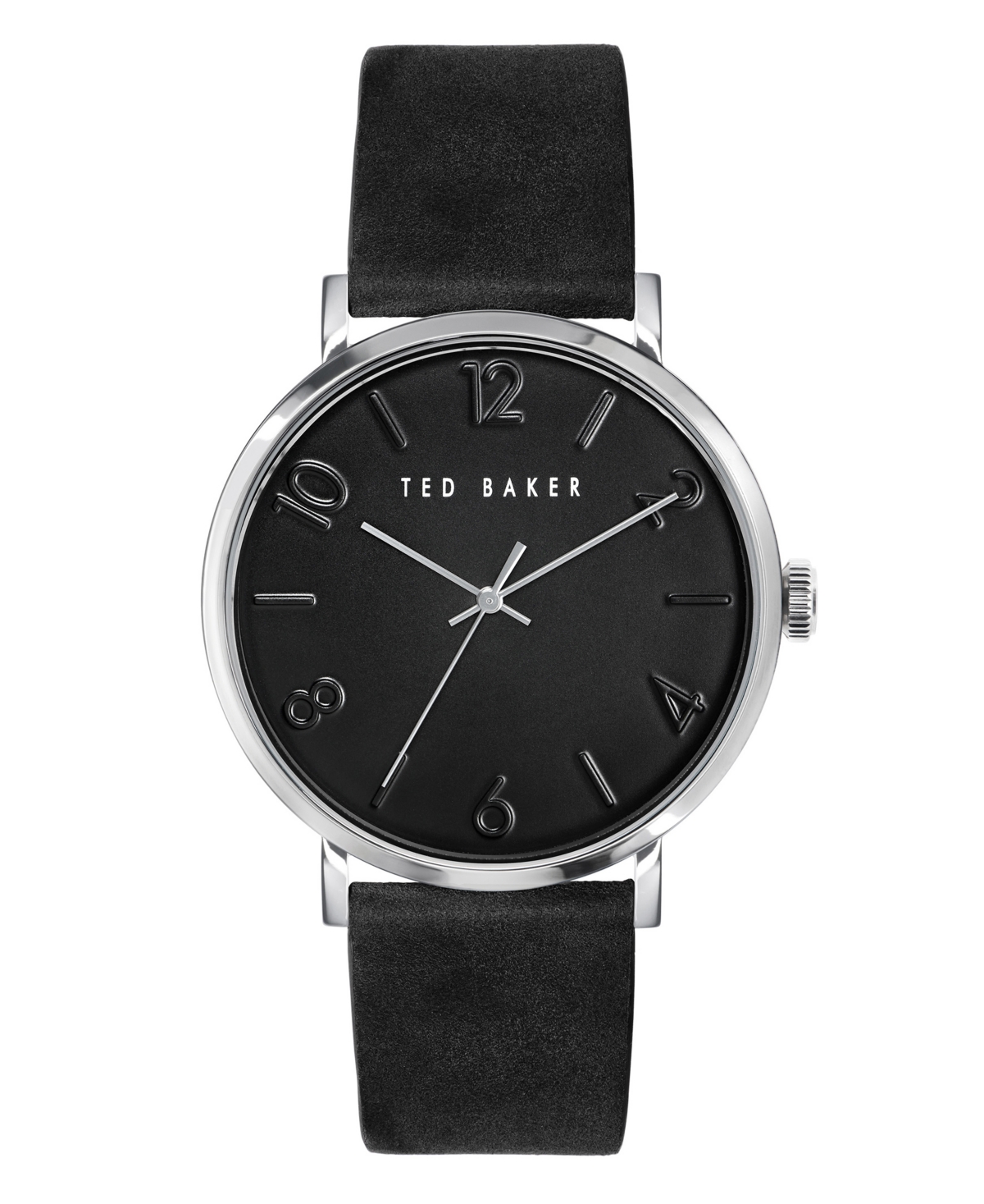 Men's Phylipa Black Leather Strap Watch 43mm - Black