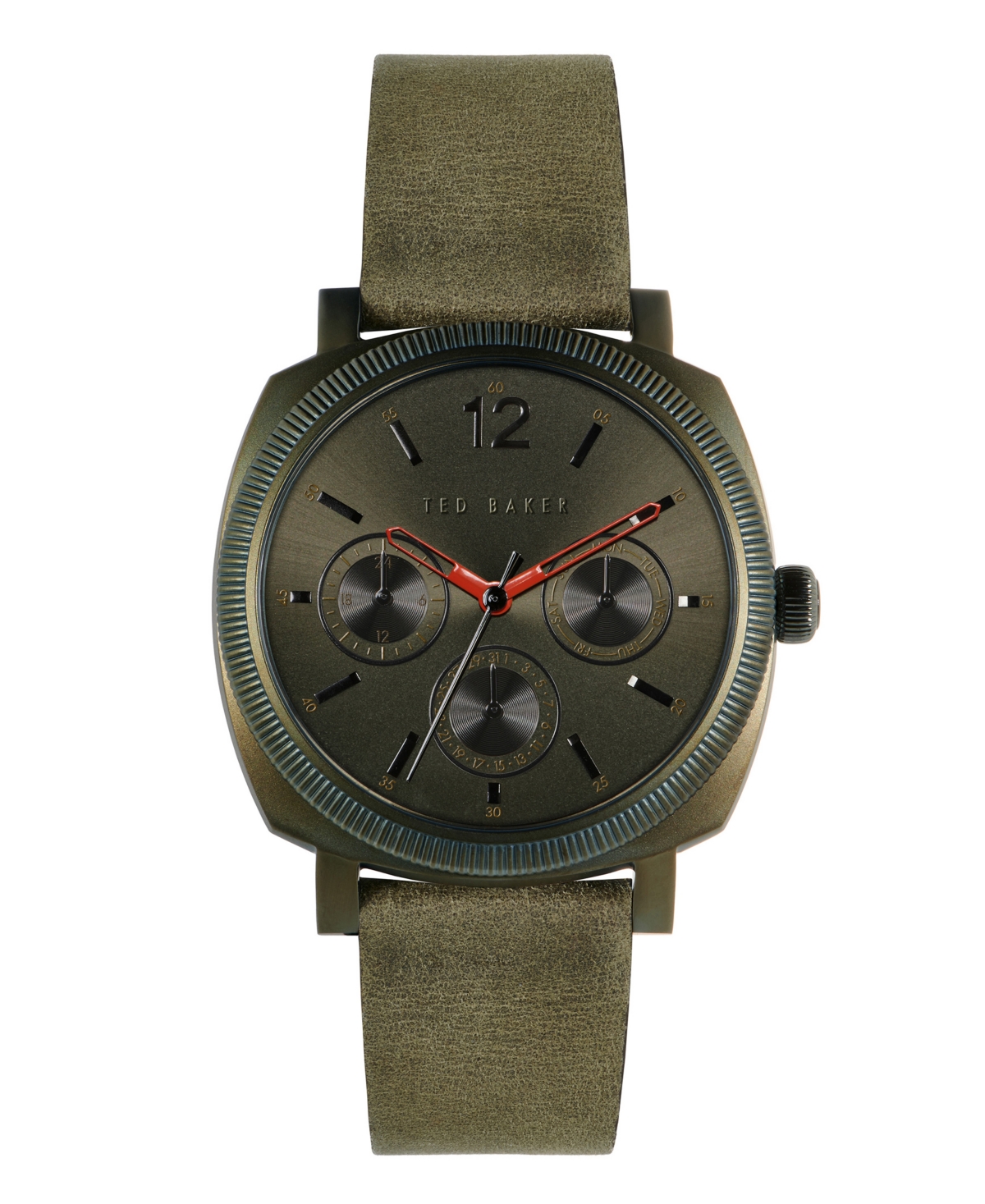 Men's Caine Green Leather Strap Watch 42mm - Green