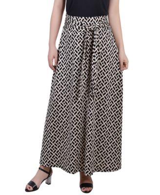Petite Printed Maxi Skirt with Sash Waist Tie