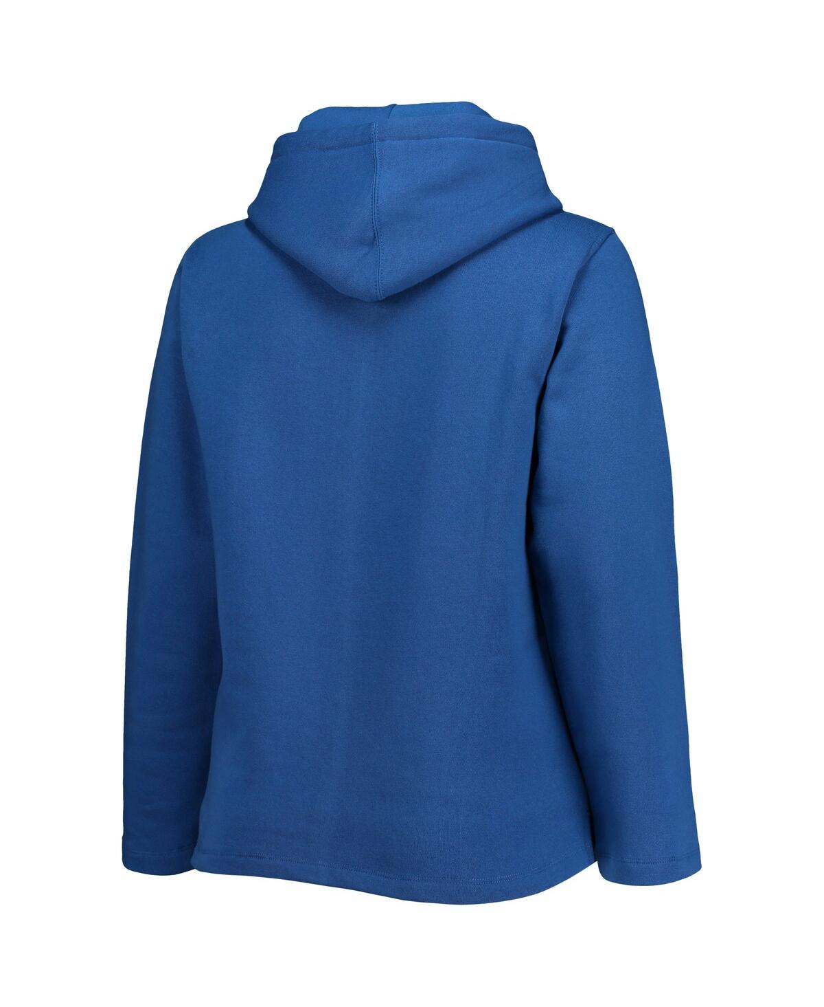 Soft As A Grape Royal Kansas City Royals Plus Size Side Split Pullover Hoodie In Royal