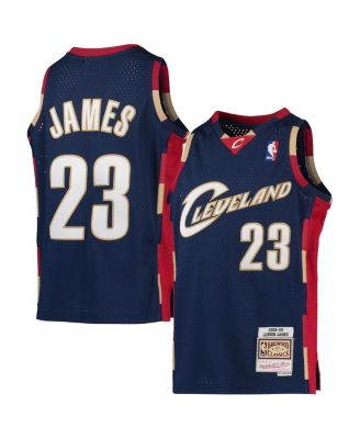 Big Boys Mitchell Ness LeBron James Navy Cleveland Cavaliers 2008 09 Hardwood Classics Swingman Jersey Macy s