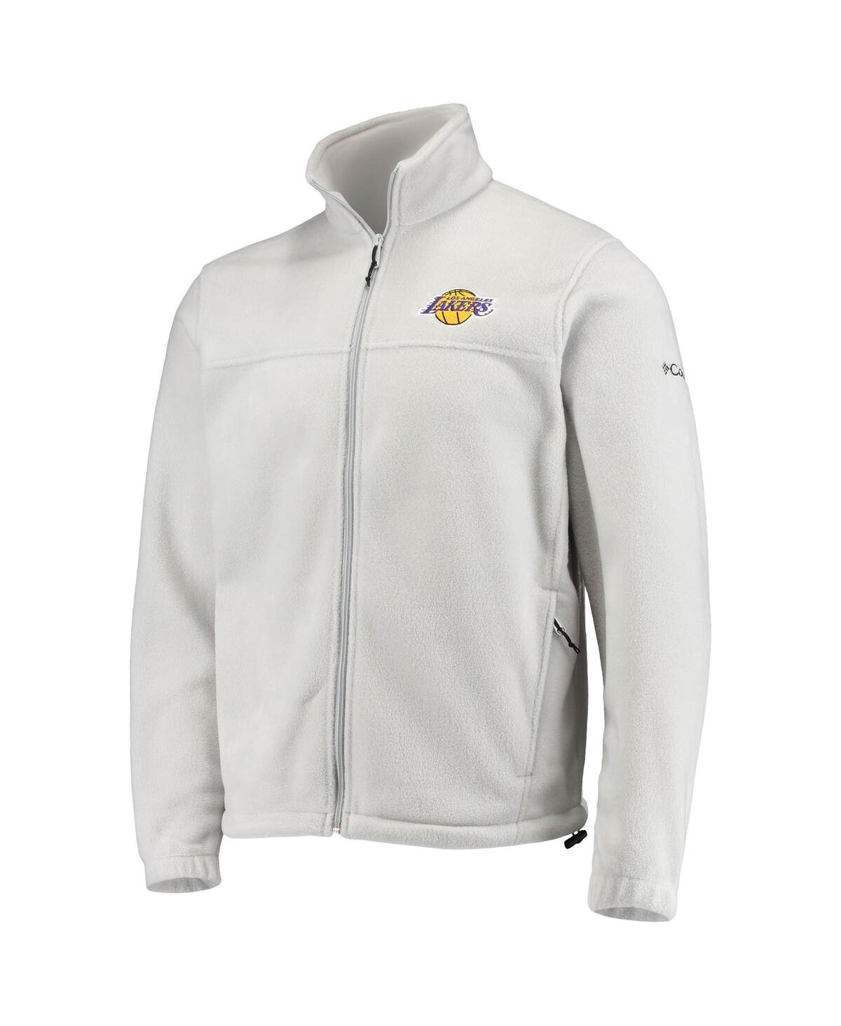 Shop Columbia Men's  Los Angeles Lakers Gray Flanker Full-zip Jacket