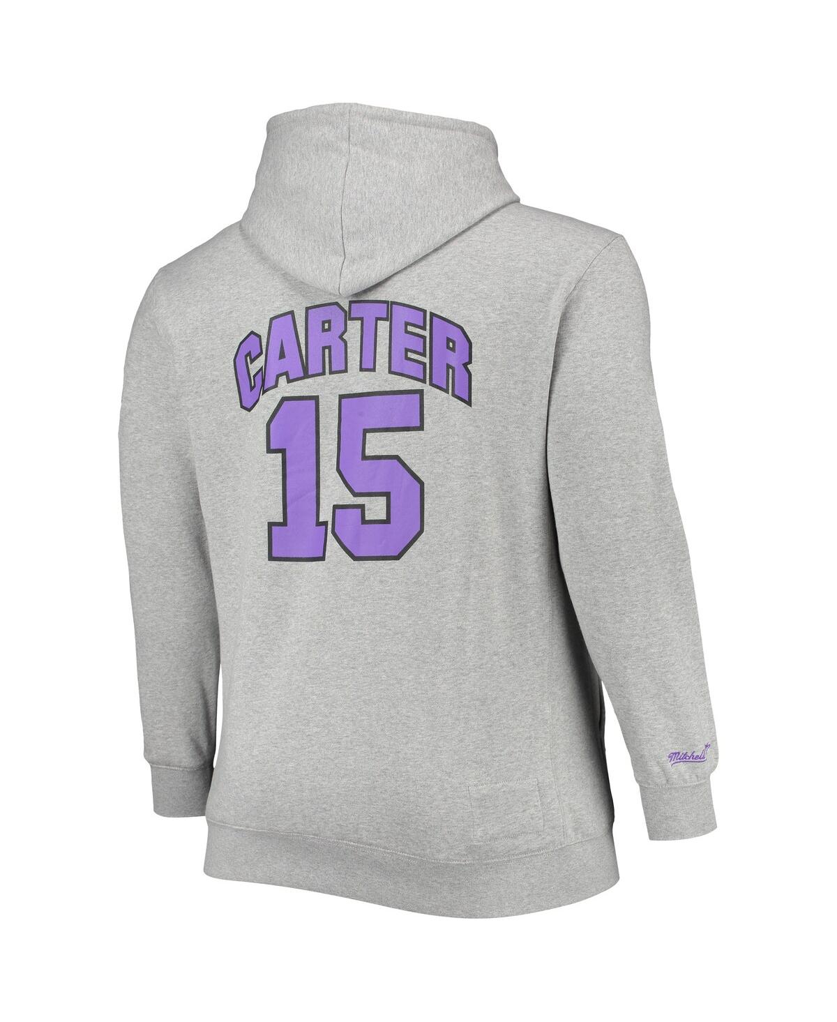 Mitchell & Ness Vince Carter Heathered Gray Toronto Raptors Big & Tall Name & Number Pullover Hoodie In Heathered Gray