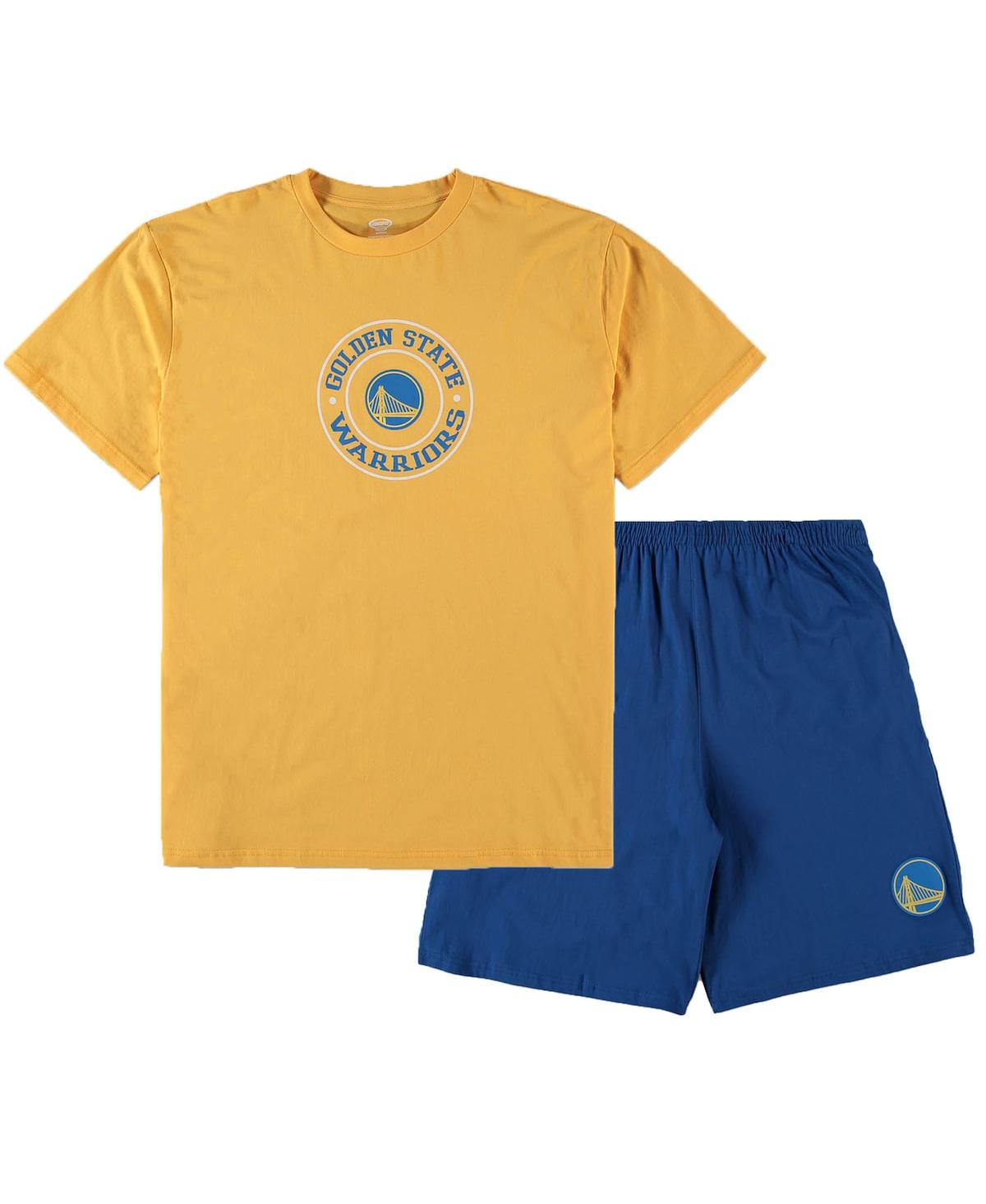 Men's Concepts Sport Gold, Royal Golden State Warriors Big and Tall T-shirt and Shorts Sleep Set - Gold, Royal