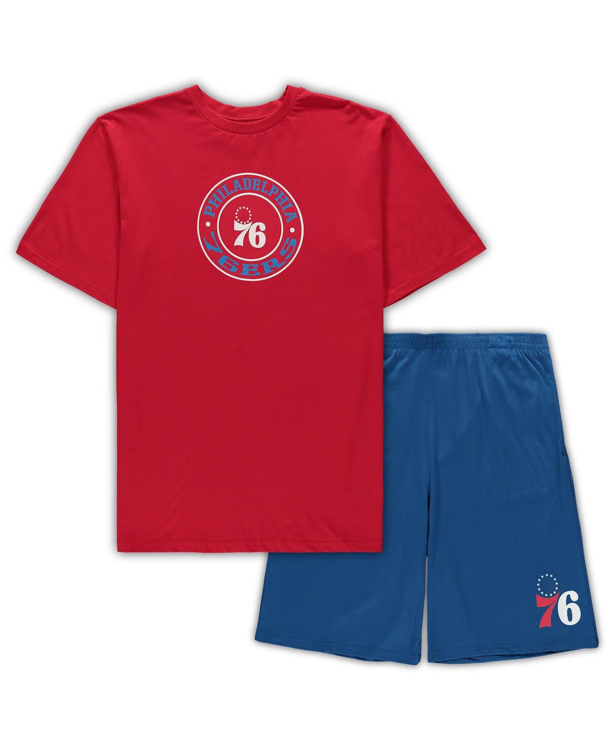 Men's Concepts Sport Red, Royal Philadelphia 76ers Big and Tall T-shirt and Shorts Sleep Set - Red, Royal