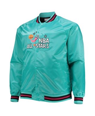 Men's Teal Big and Tall 1996 NBA All-Star Game Hardwood Classics Satin Full-Snap Jacket