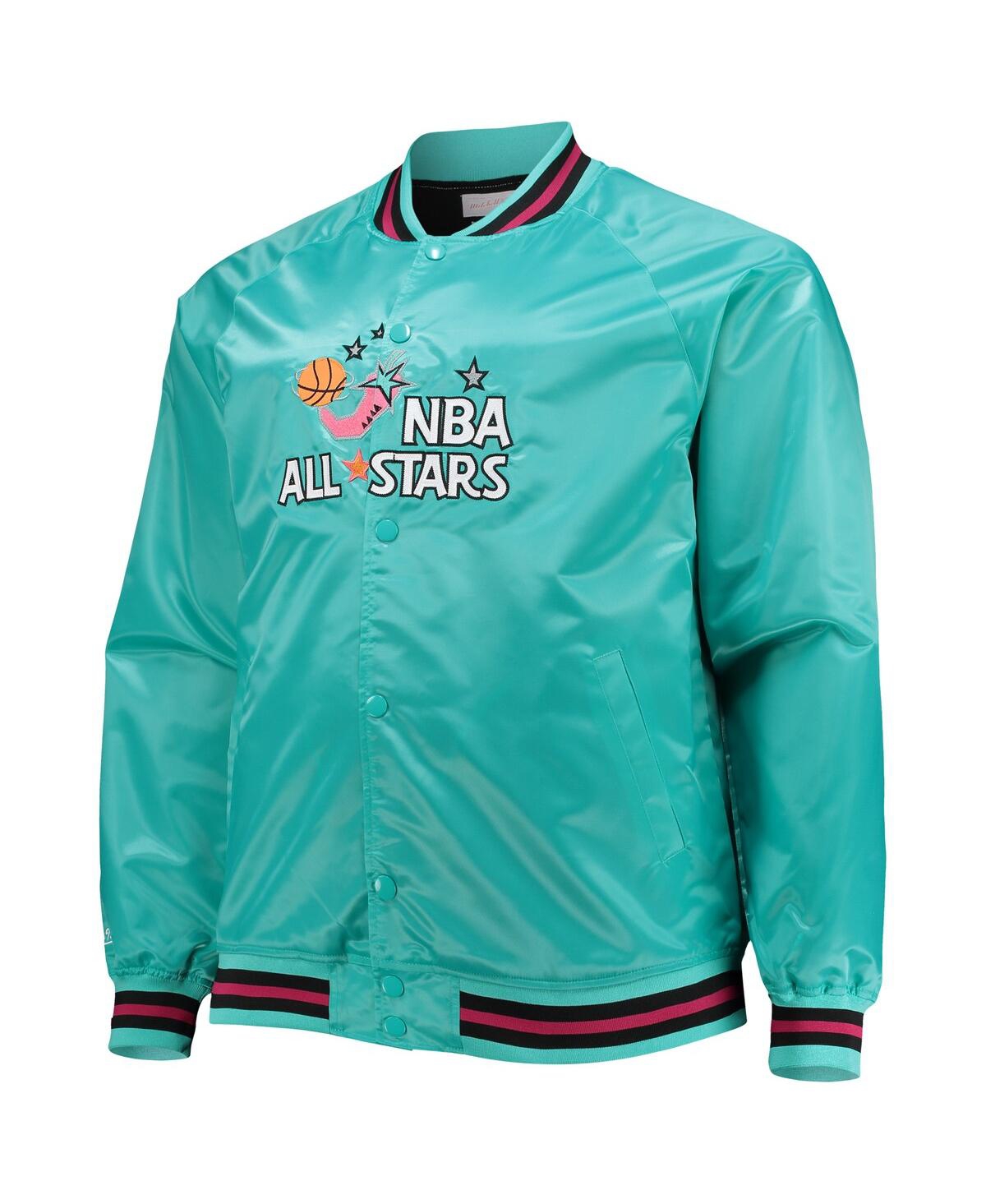Mitchell & Ness Men's  Teal Big And Tall 1996 Nba All-star Game Hardwood Classics Satin Full-snap Jac In Teal