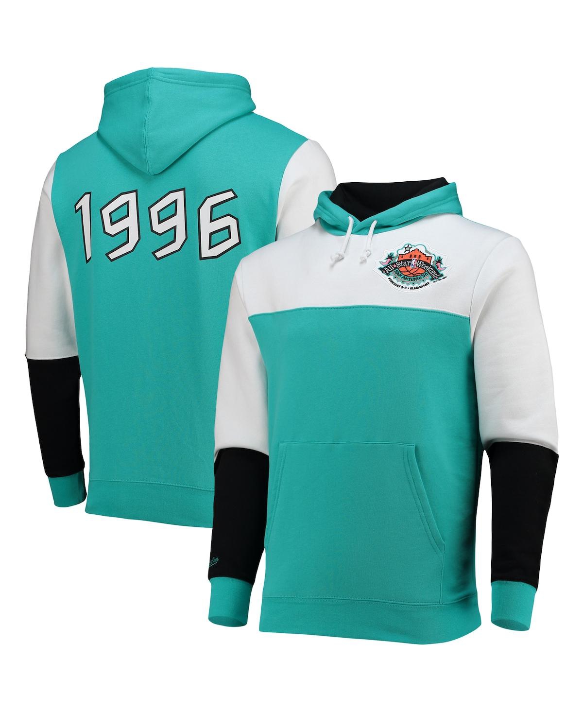 Men's Mitchell & Ness Teal Nba Hardwood Classics 1996 All-Star Game Colorblock Fusion Pullover Hoodie - Teal